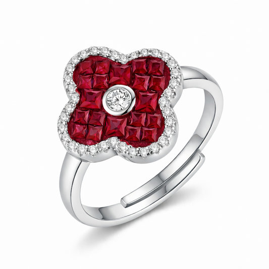 Sapphire Clover Ring