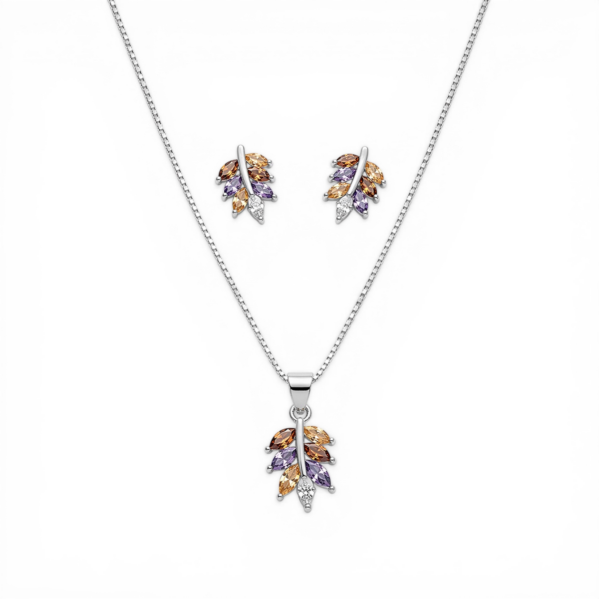 Coloured Petal Jewellery Set