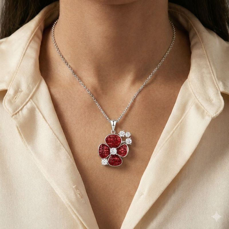 Sapphire Blossom Chain Pendant