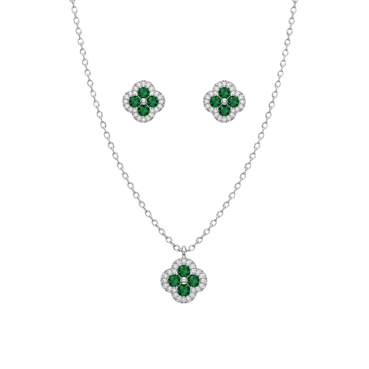 Emerald Clover Jewellery Set