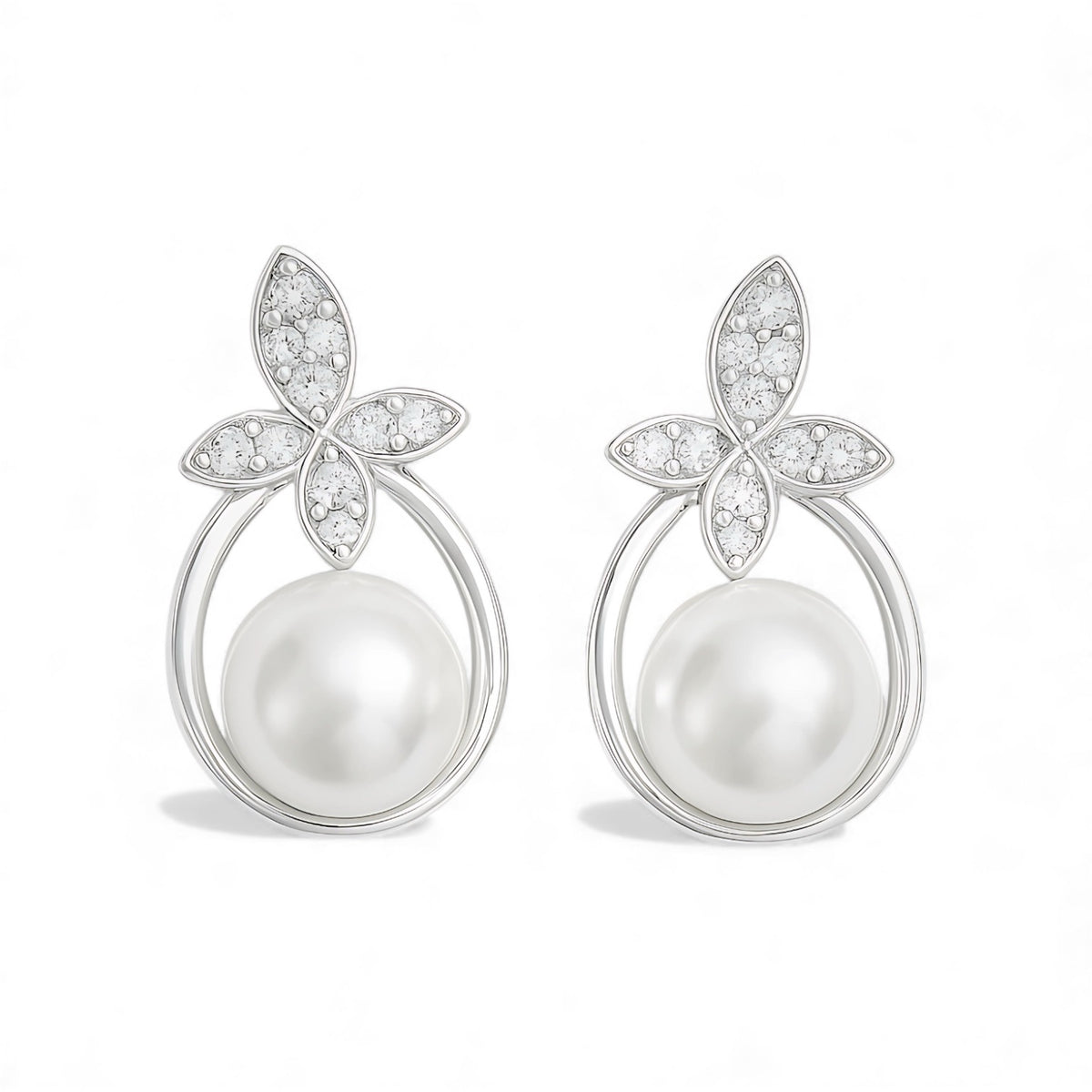 Glitz Fleur Pearl Earrings