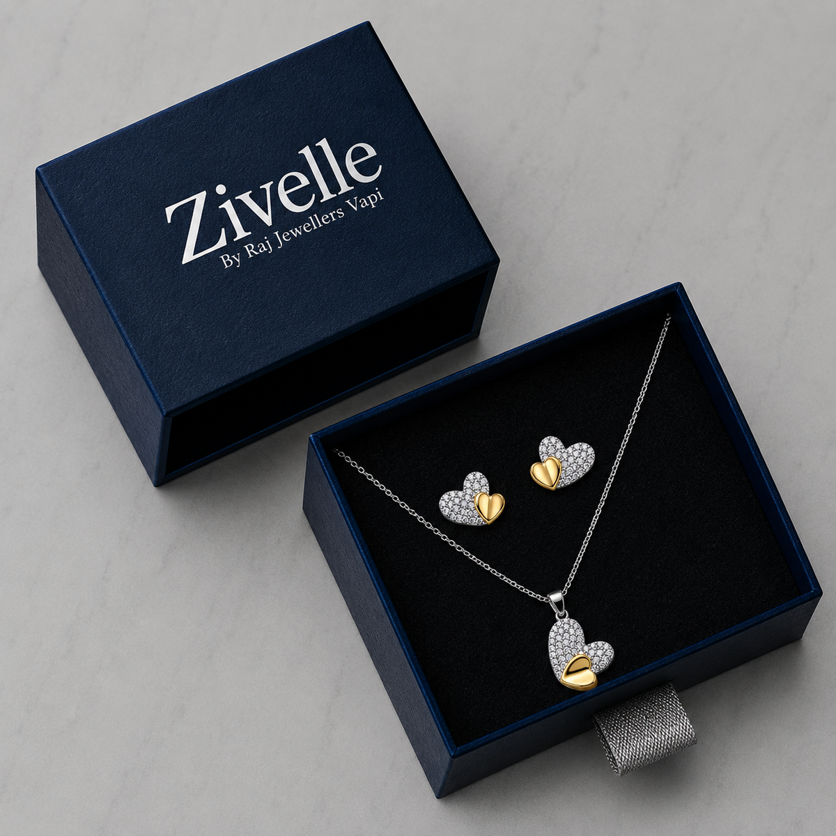 Dual Hearts Jewellery Set